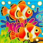 Batik Painting Malaysia - Clownfish