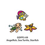 Glass Deco Reelable Kit - GDPP3-09 - Angelfish, Sea Turtle, Starfish