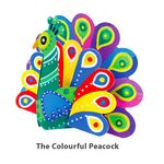 Peacock Paper Craft Painting Deco - Colourful Peacock