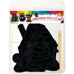 Scratch Art Christmas Deco Stand - 5 Merry Rainbow Displays! - Packaging Back