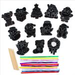 Scratch Art Christmas Ornament Deco - 12 Magical Holiday Pals! - Contents