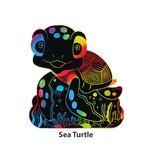 Scratch Art Wild Animal Deco Stand - Sea Turtle