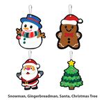 Wooden Christmas Ornament Deco - 12 Jolly Holiday Pals! - Snowman, Gingerbreadman, Santa, Christmas Tree