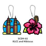 Suncatcher 3D Malaysia Theme Deco Hanger Pack of 2 - KLCC and Hibiscus