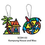 Suncatcher 3D Malaysia Theme Deco Hanger Pack of 2 - Kampung House and Wau
