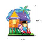 Wooden Kampung House Deco Stand - Pack of 5 - Size