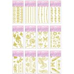 Temporary Glitter Tattoo - Gold Mix - Assorted Designs