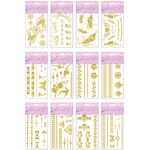 Temporary Glitter Tattoo - Gold Mix - Assorted Designs