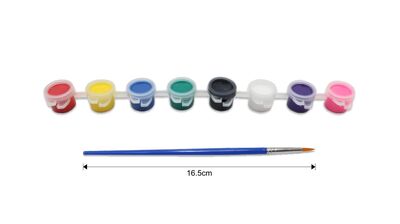 KS Colour Bucket And Paint Brush Set - 8 x 2.5ml