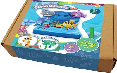 Ocean Wonders Clay Scene Kraft Box Kit - Includes Ocean Backdrop And 6 Sea Creatures!