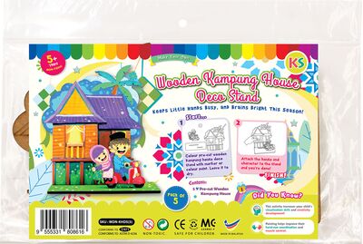 Wooden Kampung House Deco Stand - Pack of 5 - Balik Kampung In Style!