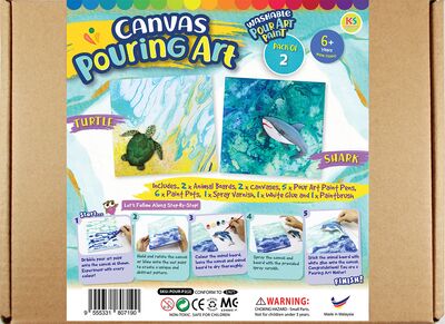 Canvas Pouring Art Box Set - Turtle And Shark