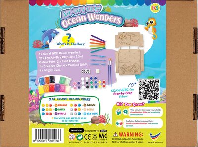 Ocean Wonders Clay Scene Kraft Box Kit - Includes Ocean Backdrop And 6 Sea Creatures!