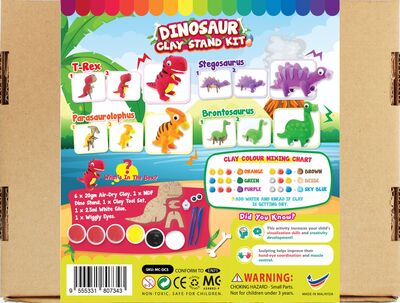 Dinosaur Clay Stand Kit - T-Rex / Parasaurolophus / Stegosaurus / Brontosaurus