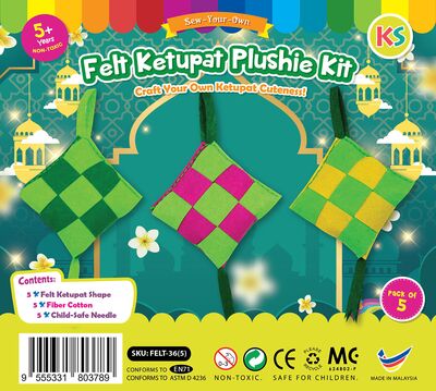 Felt Ketupat Plushie Kit - Pack of 5 - Make Your Own Ketupat Plushie!