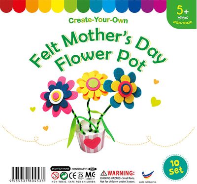 Felt Mother's Day Flower Pot Pack of 10