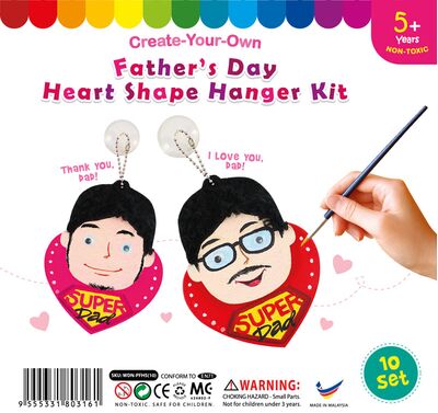 Father's Day Heart Shape Hanger With Suction - Pack of 10