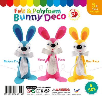 Felt & Polyfoam Bunny Deco Kit 5 Pack