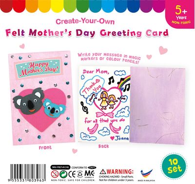 Felt Mother's Day Greeting Card - Pack of 10