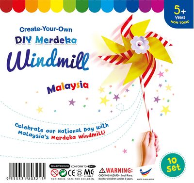 Malaysia Merdeka Windmill - Pack of 10
