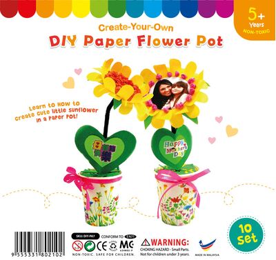 Paper Sunflower Pot - Pack of 10