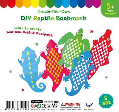 Paper Reptile Weaving Bookmark - Pack of 5