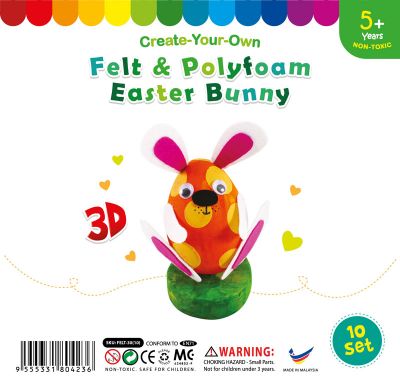 Felt & Polyfoam Easter Bunny - Pack of 10