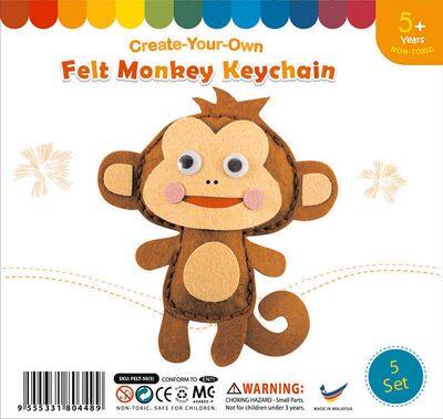 Felt Monkey Keychain Pack of 5