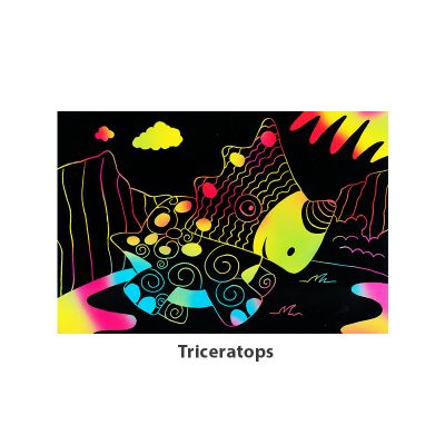 Tangle Scratch Art - Awesome Dino Kit - Triceratop