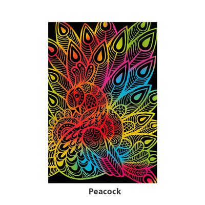 Tangle Scratch Art - Fabulous Bird Kit - Peacock