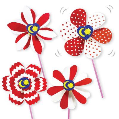 DIY Merdeka Flower Pinwheel Pack of 10