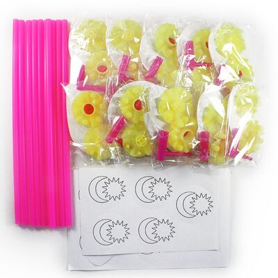 DIY Merdeka Flower Pinwheel Pack of 10 - Contents