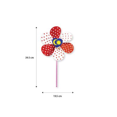 DIY Merdeka Flower Pinwheel - Size
