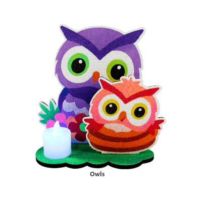 3D Candlelight Sand Art - Owl