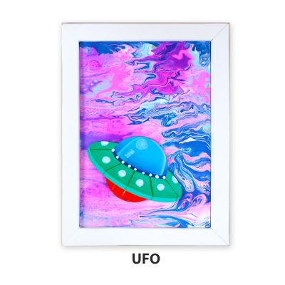 Pour Art Painting Kit With 3D Frame - Space Theme - UFO