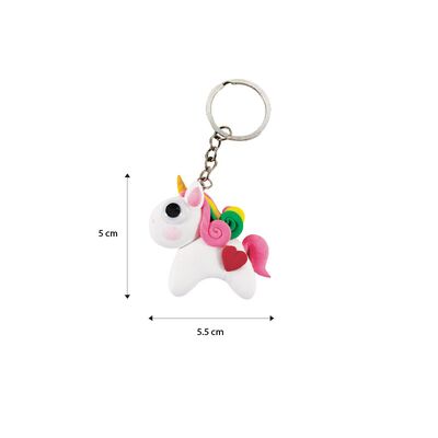 Unicorn Friends Clay Keychain Size