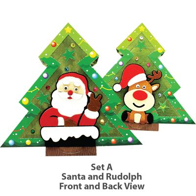 Christmas Tree Character Lamp Kit - Set A - Santa And Rudolph the Reindeer