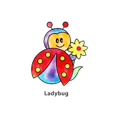 Suncatcher Window Deco Kit - Cute Bugs And Insects - Ladybug