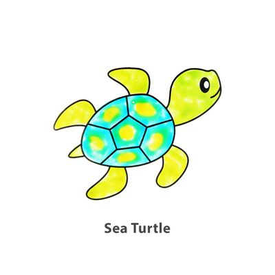 Suncatcher Window Deco Kit - Sealife Animals - Sea Turtle