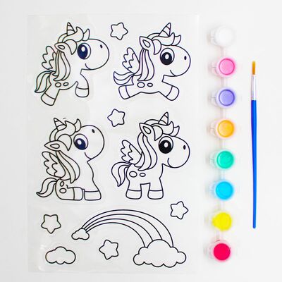 Suncatcher Window Deco Kit - Majestic Unicorn - Contents