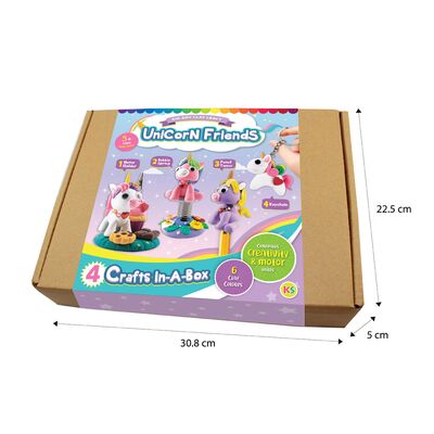 Unicorn Friends Clay Kraft Box Kit - 4-in-1 - Packaging Size