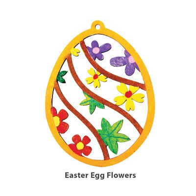 Wooden Easter Egg Hanger Deco - Easter Egg Flowers