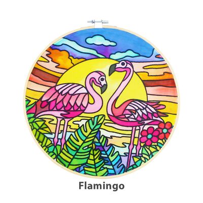 Batik Painting Hoop Kit - Flamingo