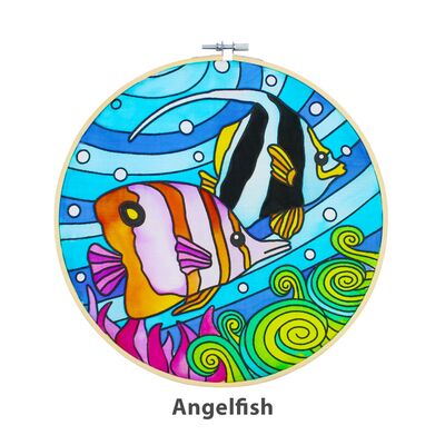 Batik Painting Hoop Kit - Angelfish