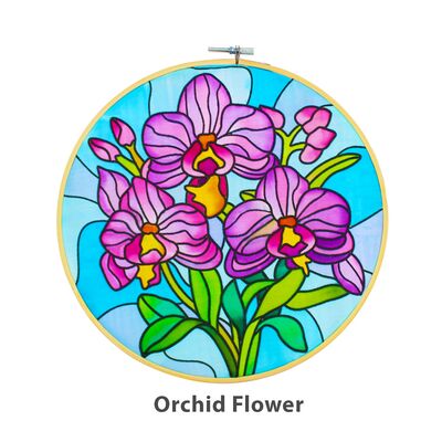 Batik Painting Hoop Kit - Orchid Flower