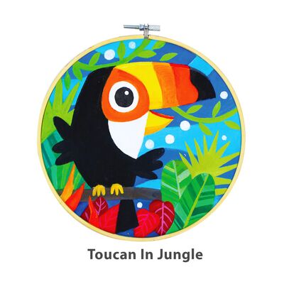 Canvas Painting In Hoop - Toucan in Jungle