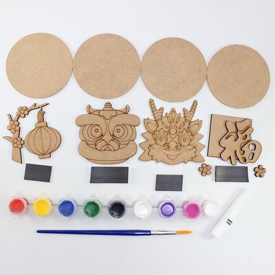 Chinese New Year Deco Magnet Kit - Pack of 4 - Contents
