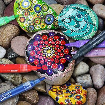Flysea Acrylic Paint Marker Pens - Rock Painting