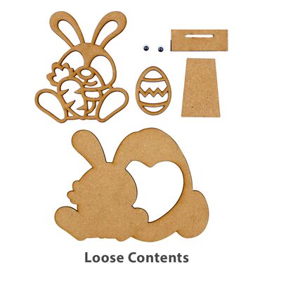 Wooden Bunny Photo Frame Loose - Contents