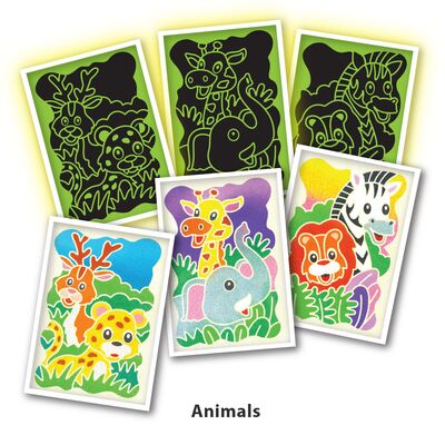 Glow-in-the-Dark Sand Art Set - Animals